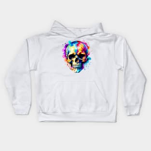 Colored Skull Design in Vibrant Vector Style Kids Hoodie